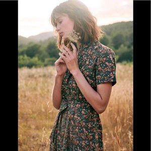 Sezane Dauphine Dress in Khaki Floral Size 34